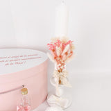 Trusou personalizat botez cu cufar, muselina si lumanare ceara naturala - Talia - Botez bebelusi