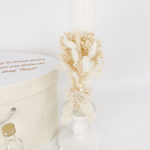 Trusou personalizat botez cu cufar, muselina si lumanare hand made - Alesia - Botez bebelusi