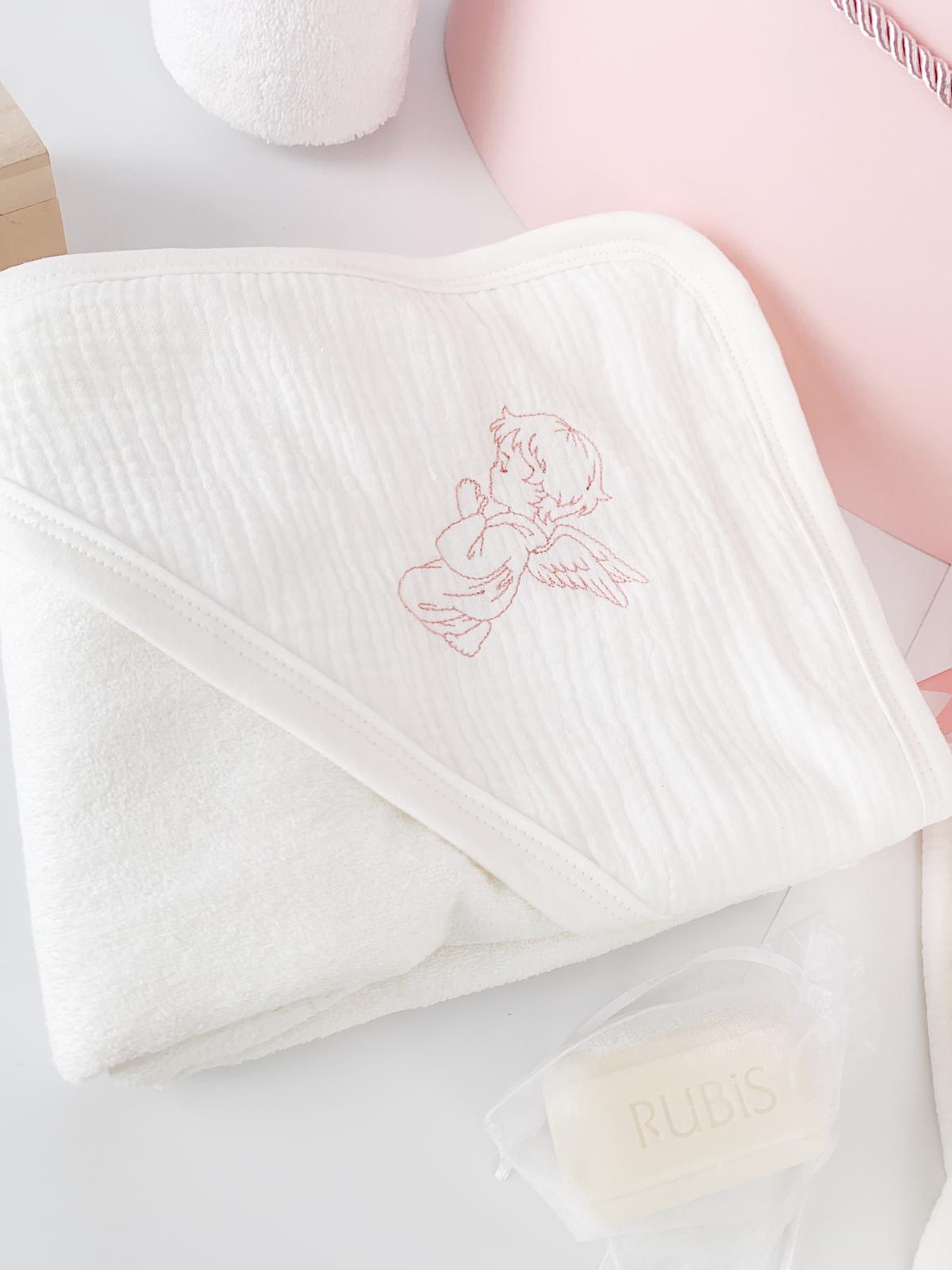 Trusou personalizat botez cu cufar, muselina si lumanare hand made - Talia - Botez bebelusi