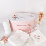 Trusou personalizat botez cu cufar, muselina si lumanare hand made - Talia - Botez bebelusi